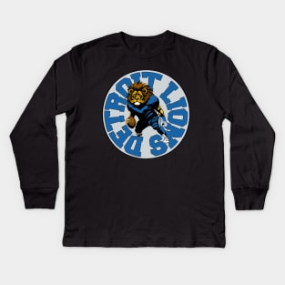 Lions Football (Circle Version) Kids Long Sleeve T-Shirt